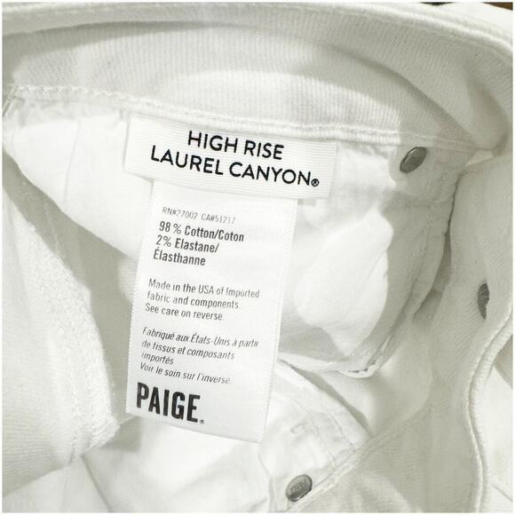 PAIGE White Genevieve High-rise Flared Jeans Women's Size 26 NWT - Picture 9 of 12